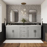 Shaker Full Overlay 36 in. W x 20.75 in. D x 34.5 in. H Plywood Assembled Vanity Sink Base Bath Cabinet in Stone Gray