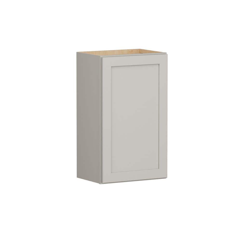 Shaker Full Overlay 18 in. W x 12 in. D x 30 in. H Plywood Assembled Wall Kitchen Cabinet in Stone Gray