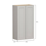 Shaker Full Overlay 24 in. W x 12 in. D x 42 in. H Plywood Assembled Wall Kitchen Cabinet in Stone Gray