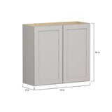 Shaker Full Overlay 33 in. W x 12 in. D x 30 in. H Plywood Assembled Wall Kitchen Cabinet in Stone Gray