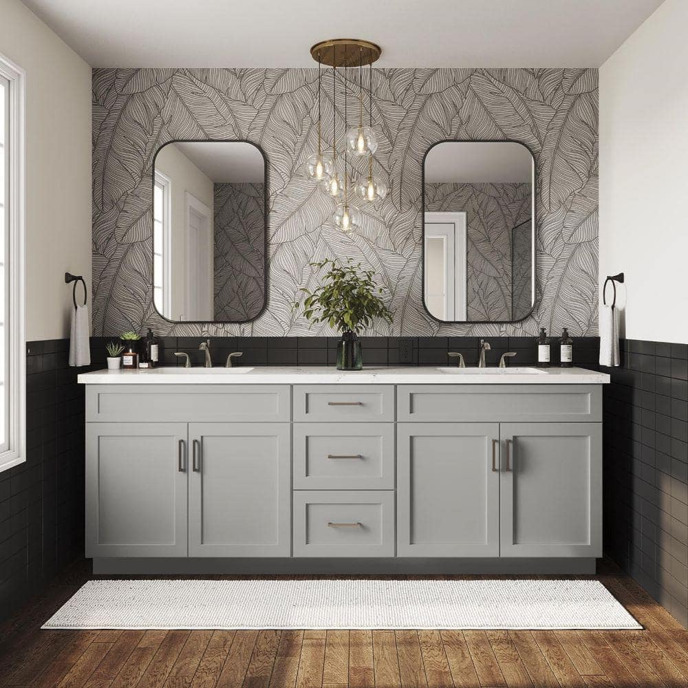 Shaker Full Overlay 9 in. W x 12 in. D x 42 in. H Plywood Assembled Wall Kitchen Cabinet in Stone Gray