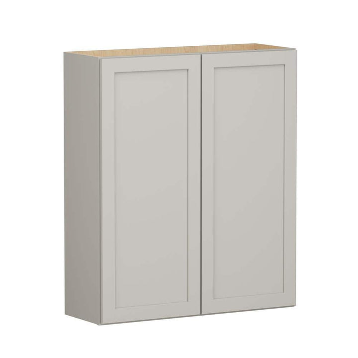 SIMPLY WOODMARK PRO Shaker Full Overlay 36 in. W x 12 in. D x 42 in. H Plywood Assembled Wall Kitchen Cabinet in Stone Gray