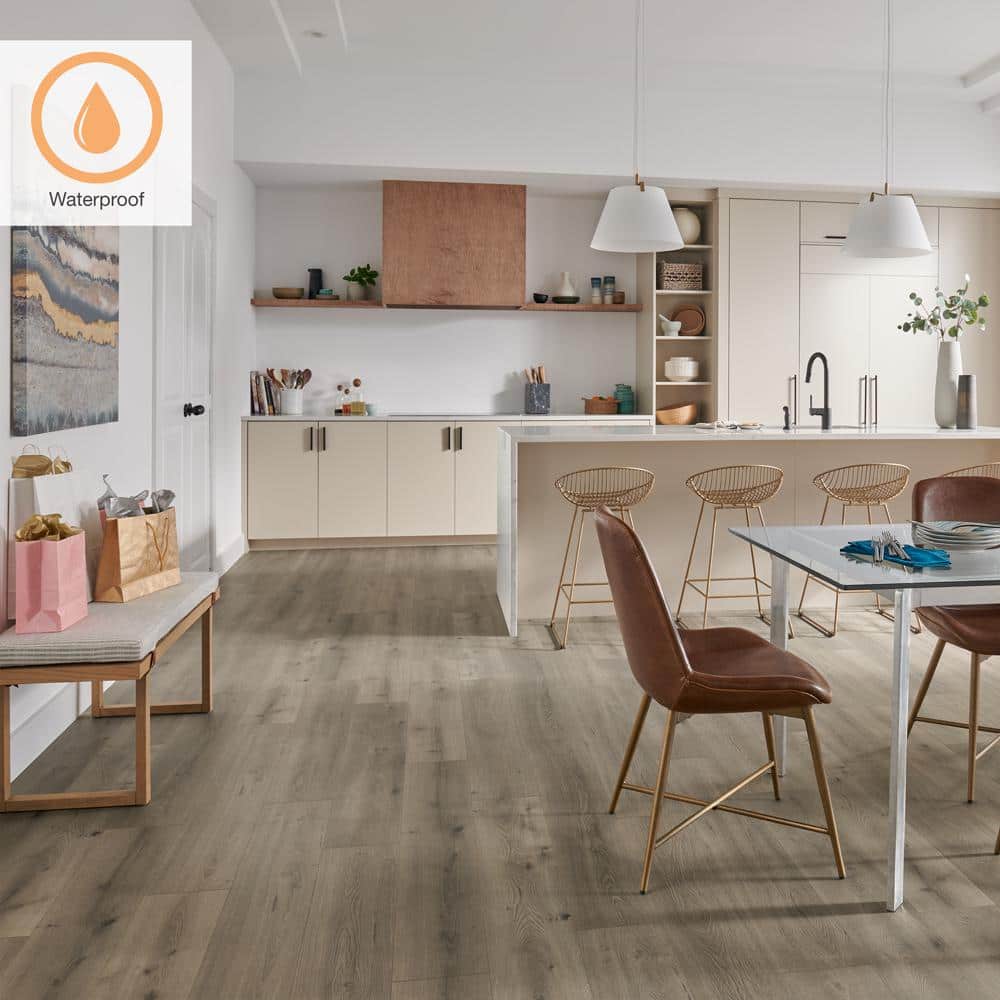 Pergo XP+ Stone Haven Oak 10 mm T x 7.4 in. W Waterproof Laminate Wood Flooring (24.5 sqft/case)