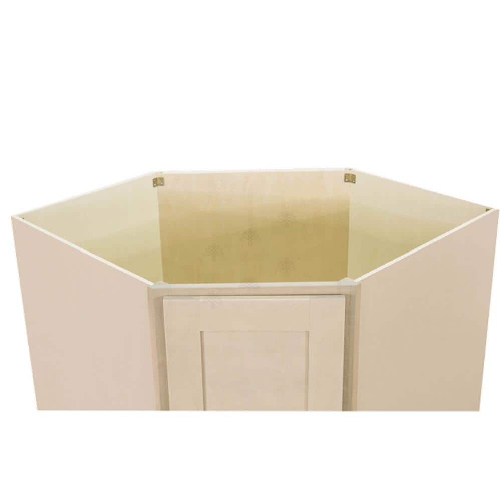 LIFEART CABINETRY Lancaster Shaker Assembled 36 in. x 34.5 in. x 24 in. Base Diagonal Cabinet in Stone Wash