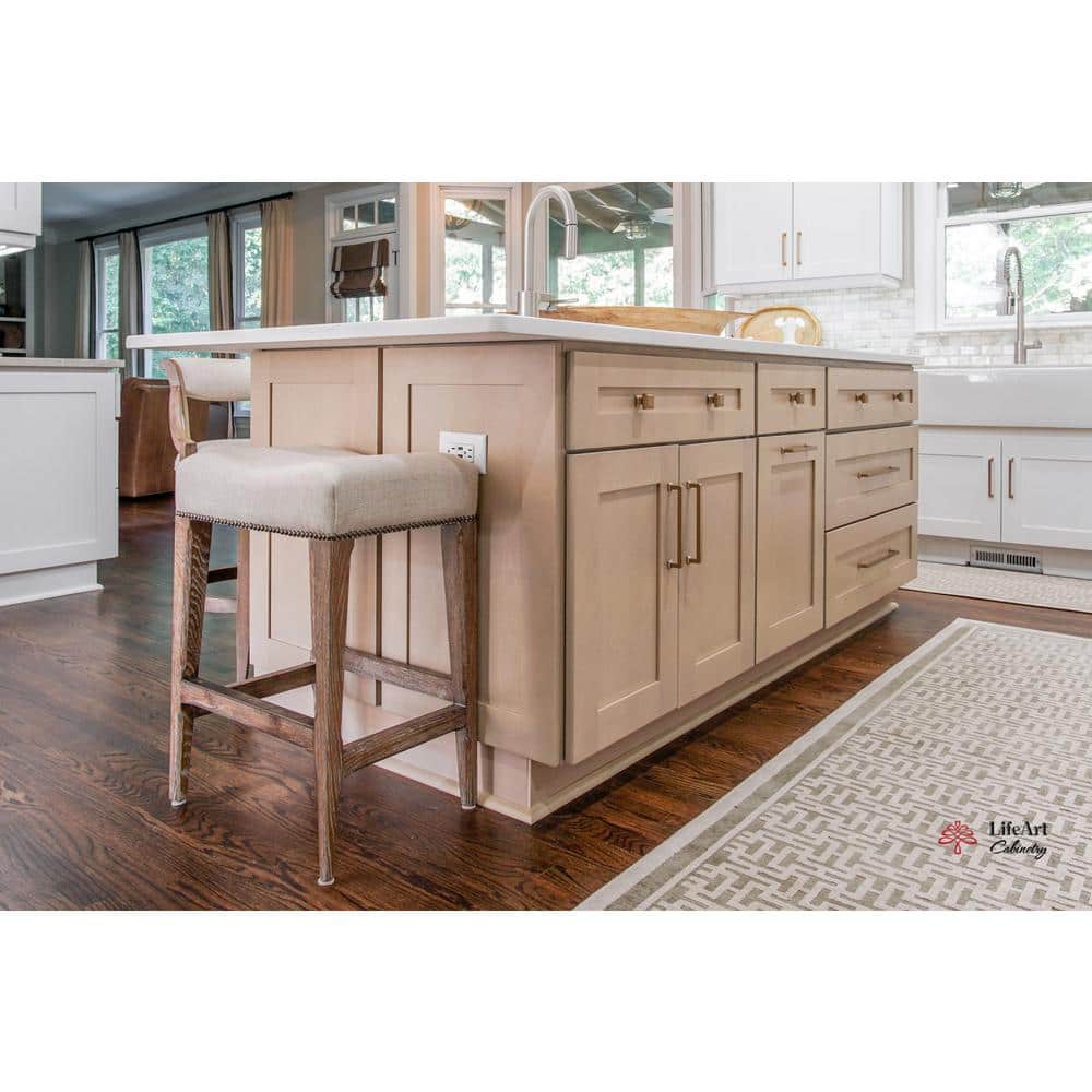 LIFEART CABINETRY Lancaster Shaker Assembled 36 in. x 34.5 in. x 24 in. Base Diagonal Cabinet in Stone Wash