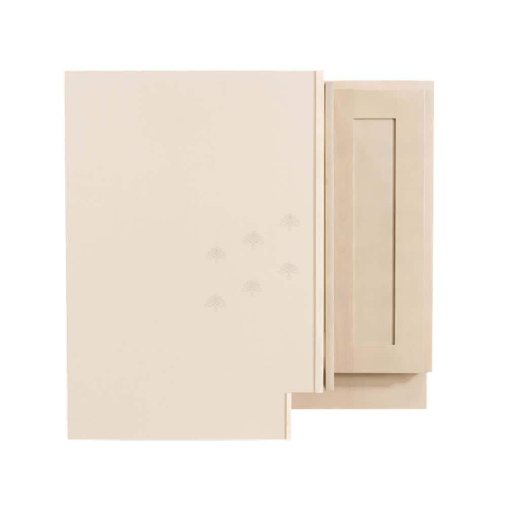 LIFEART CABINETRY Lancaster Shaker Assembled 36 in. x 34.5 in. x 24 in. Base Lazy Susan Cabinet in Stone Wash