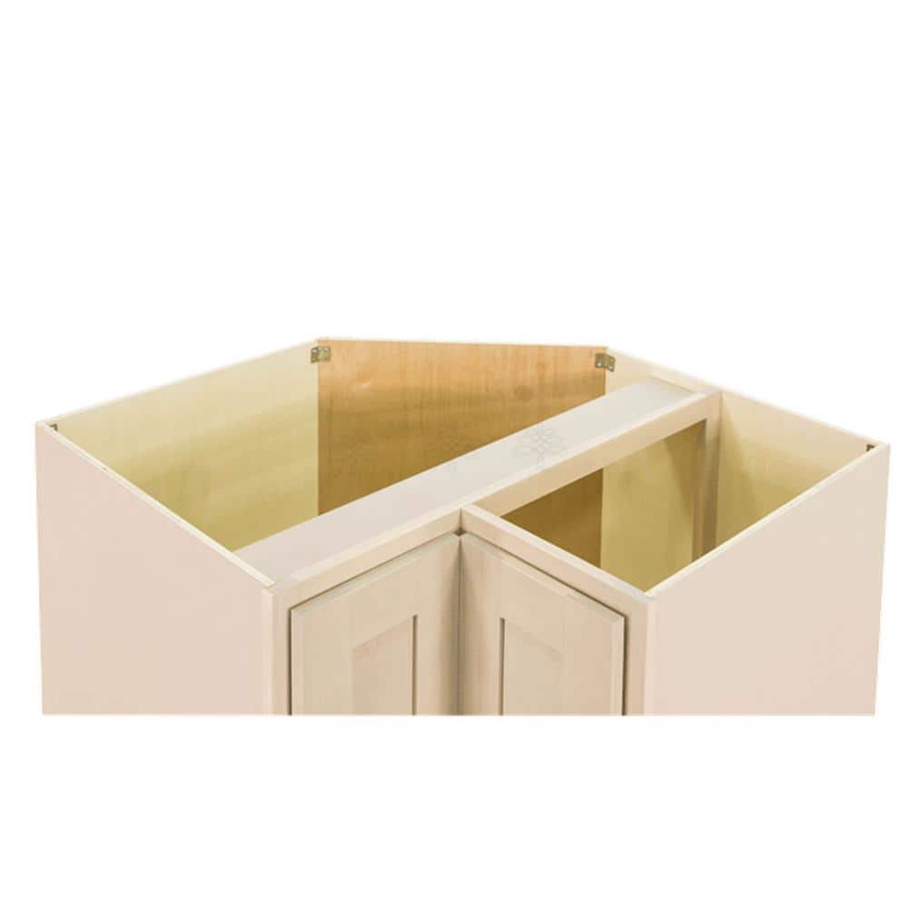 LIFEART CABINETRY Lancaster Shaker Assembled 36 in. x 34.5 in. x 24 in. Base Lazy Susan Cabinet in Stone Wash