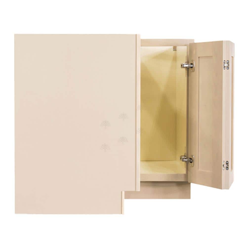 LIFEART CABINETRY Lancaster Shaker Assembled 36 in. x 34.5 in. x 24 in. Base Lazy Susan Cabinet in Stone Wash
