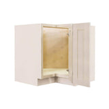 LIFEART CABINETRY Lancaster Shaker Assembled 36 in. x 34.5 in. x 24 in. Base Lazy Susan Cabinet in Stone Wash