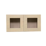 LIFEART CABINETRY Lancaster Shaker Assembled 36x18x12 in. Wall Mullion Door Cabinet with 2 Doors in Stone Wash