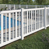 WamBam Fence Sturbridge Vinyl Yard and Pool Fence w/Post and No Dig Steel Pipe Anchor Kit 4 ft. H x 6 ft. W