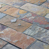 Merola Tile Crag Subway Sunset 11-3/4 in. x 11-3/4 in. x 10 mm Slate Mosaic Tile