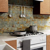 Merola Tile Crag Subway Sunset 11-3/4 in. x 11-3/4 in. x 10 mm Slate Mosaic Tile