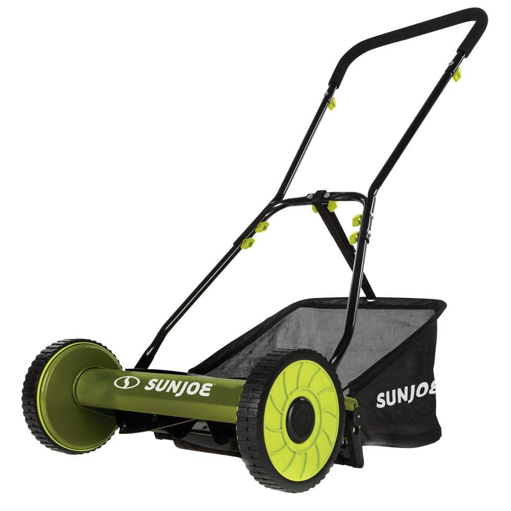 Sun Joe Mow Joe 16 in. Manual Push Walk Behind Reel Mower with Catcher