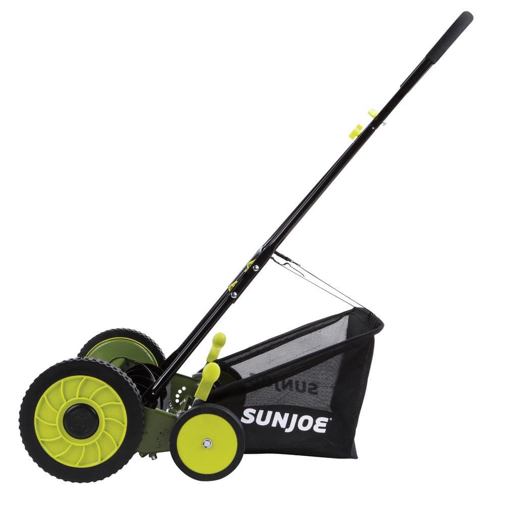 Sun Joe Mow Joe 18 in. Manual Push Walk Behind Reel Mower with Catcher
