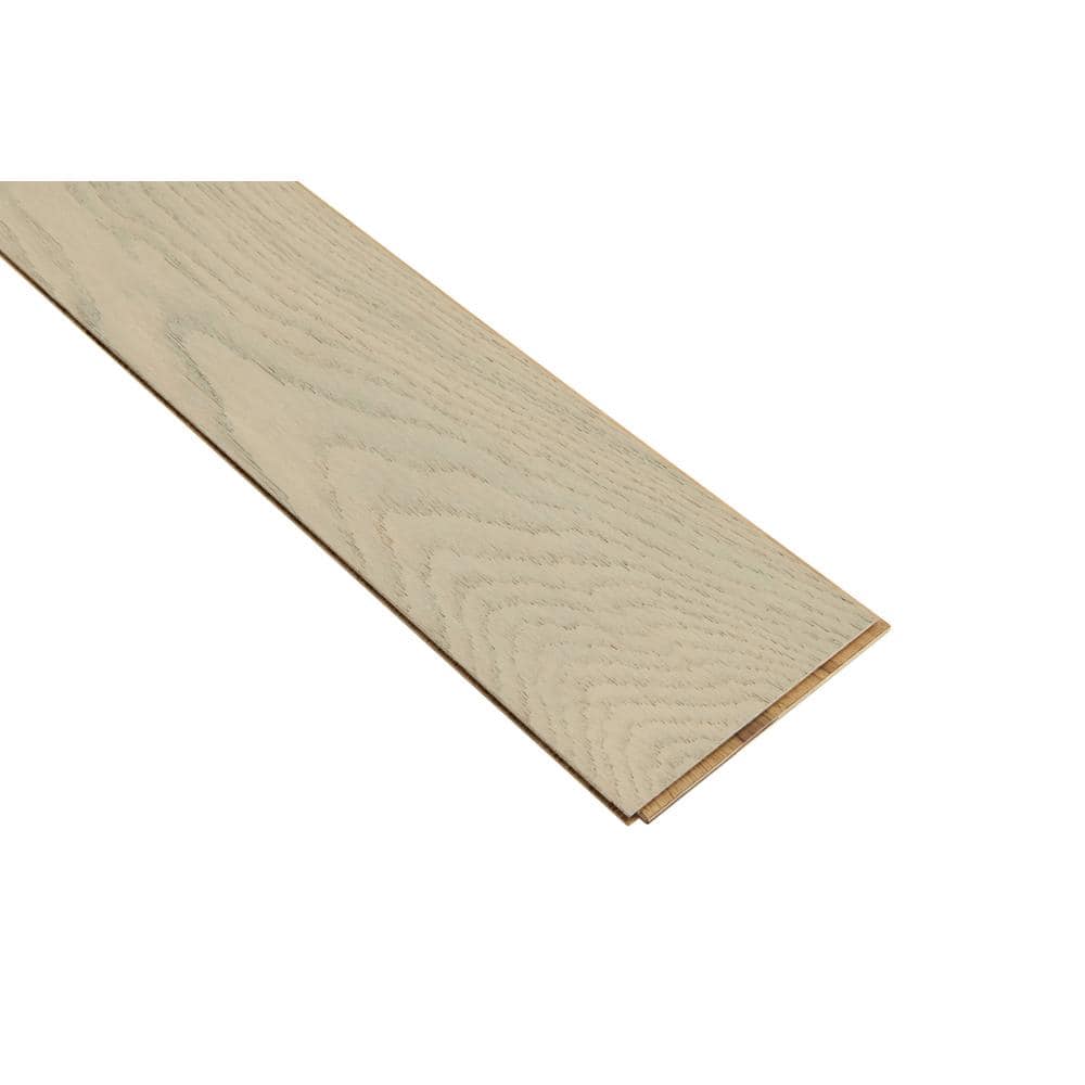 Bruce Time Honored Sunkissed Latte Wh Oak 3/8 in. T x 5 in W T+G Wire Brushed Engineered Hardwood Flooring (26.58 sq. ft/ctn)