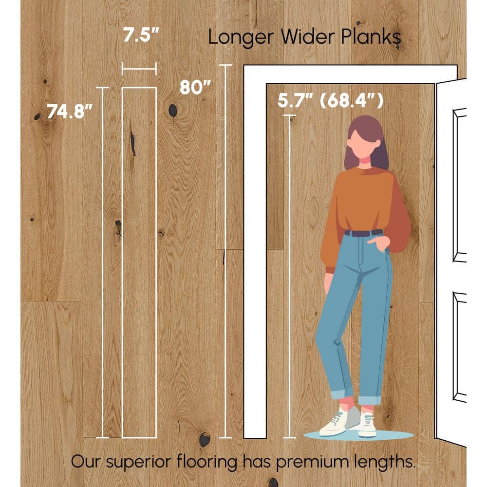 ASPEN FLOORING Sunlight European White Oak 1/2 in. T x 7.5 in. W Water Resistant Engineered Hardwood Flooring (1399.05 sq. ft./pallet)