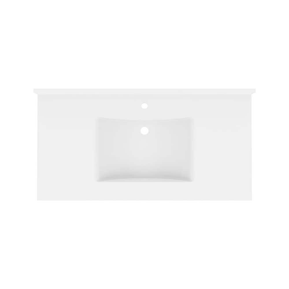 Swan Contour 43 in. W x 22 in. D Solid Surface Vanity Top with Integral Sink in White