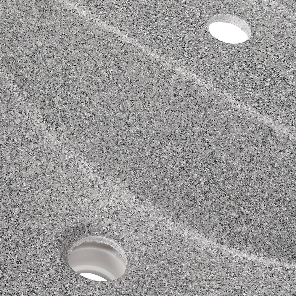 Swan Contour 43 in. W x 22 in. D Solid Surface Vanity Top with Integral Sink in Gray Granite