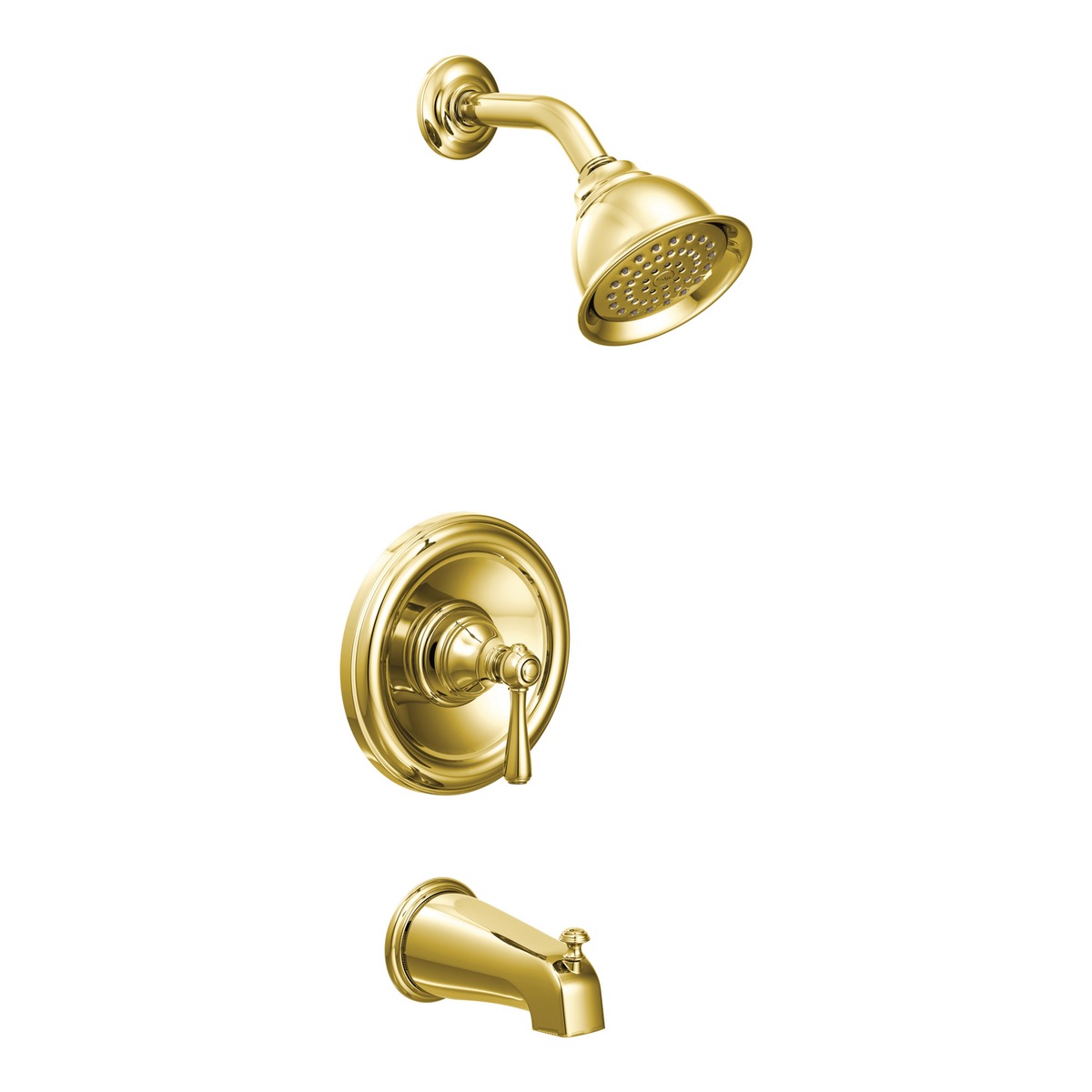 Moen Kingsley Single-Handle 1-Spray Posi-Temp Tub & Shower Faucet Trim Kit with Valve, Polished Brass