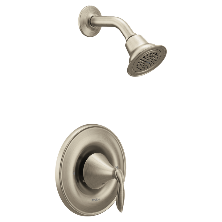 Moen Eva Posi-Temp Single-Handle 1-Spray Shower Faucet Trim Kit in Brushed Nickel (Valve Included)
