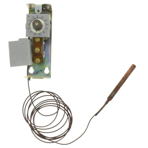 Honeywell T6031A1029 temperature controller - detail view (Temperature Range: 30° to 90°F; Differential: 3.5° to 12°F)