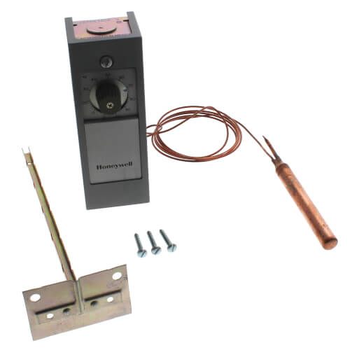 Honeywell T675A1508 temperature controller - detail view (Voltage: 277v, 120v, 240v; Includes: 107324A Duct Bulb Holder)