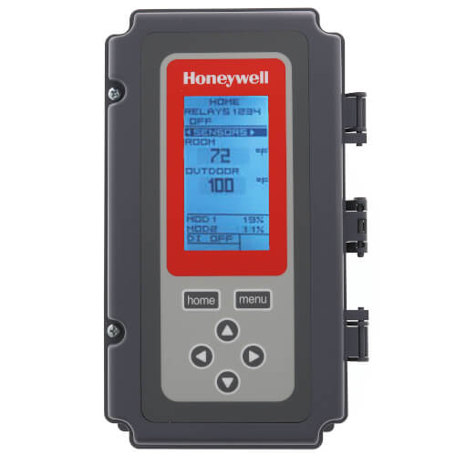 Honeywell T775L2007 temperature controller - front view (Type: Stage Sequencer with Reset Option; Voltage: 120v, 240v, 24V)