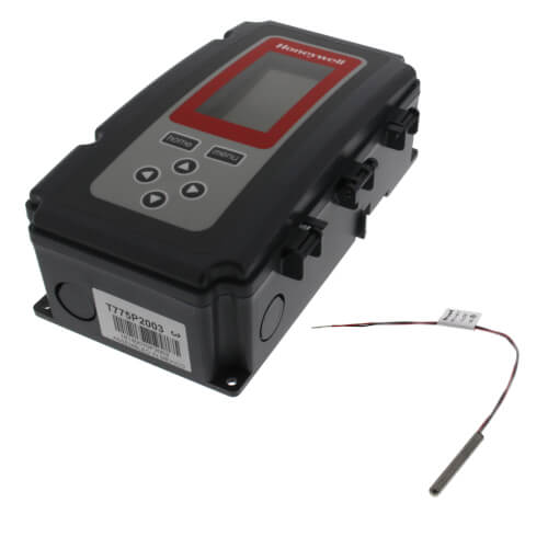 Honeywell T775P2003 temperature controller - label view (Voltage: 120v, 240v, 24V; Application: Boiler Control, Electronic Remote Temperature)