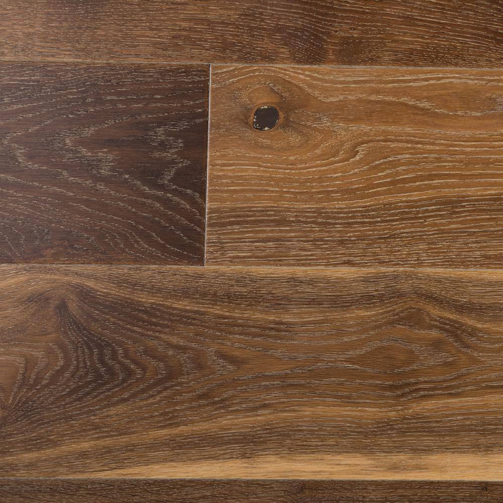 NATU Tan French Oak 3/8 in. T x 7.5 in. W Click Lock Wire Brushed Engineered Hardwood Flooring (19.4 sq.ft./case)
