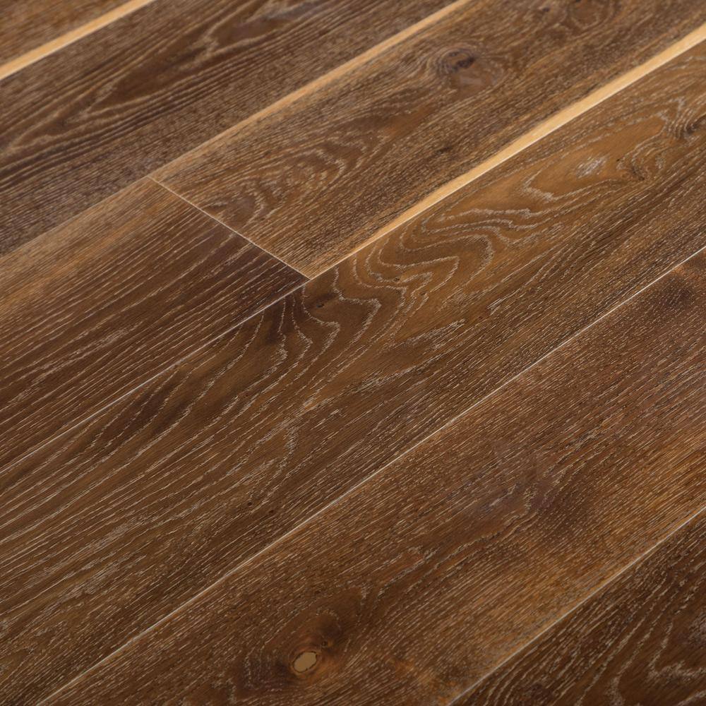NATU Tan French Oak 3/8 in. T x 7.5 in. W Click Lock Wire Brushed Engineered Hardwood Flooring (19.4 sq.ft./case)