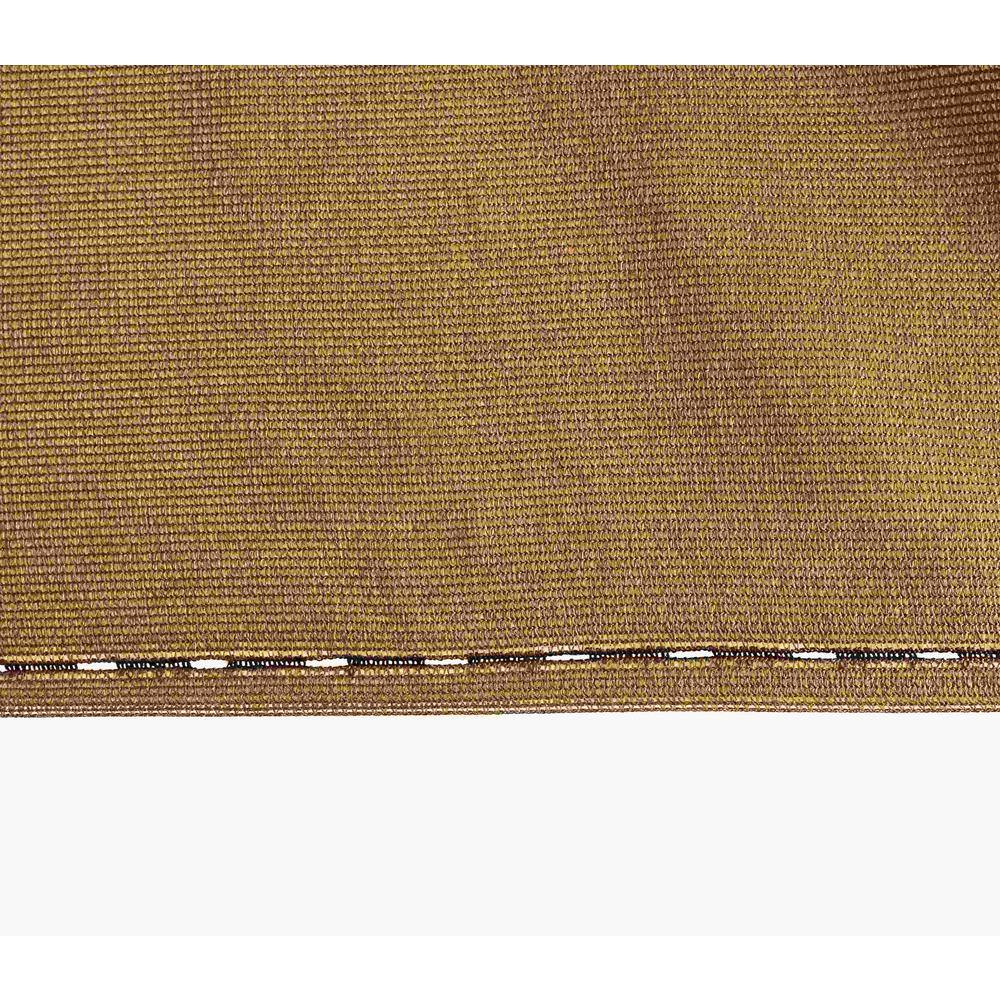 44 in. x 50 ft. Tan Mesh Fabric Privacy Fence Screen with Integrated Button Hole