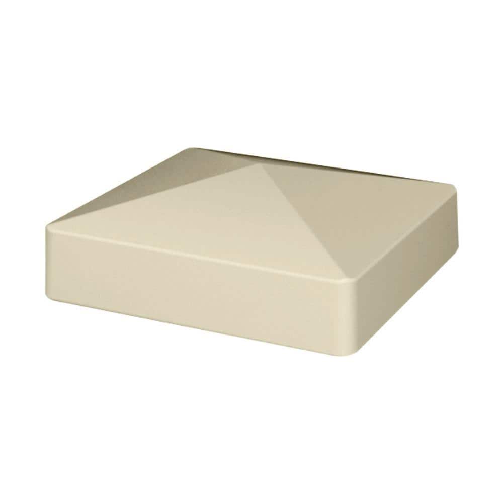 Veranda 5 in. x 5 in. Tan Vinyl External Pyramid Fence Post Cap