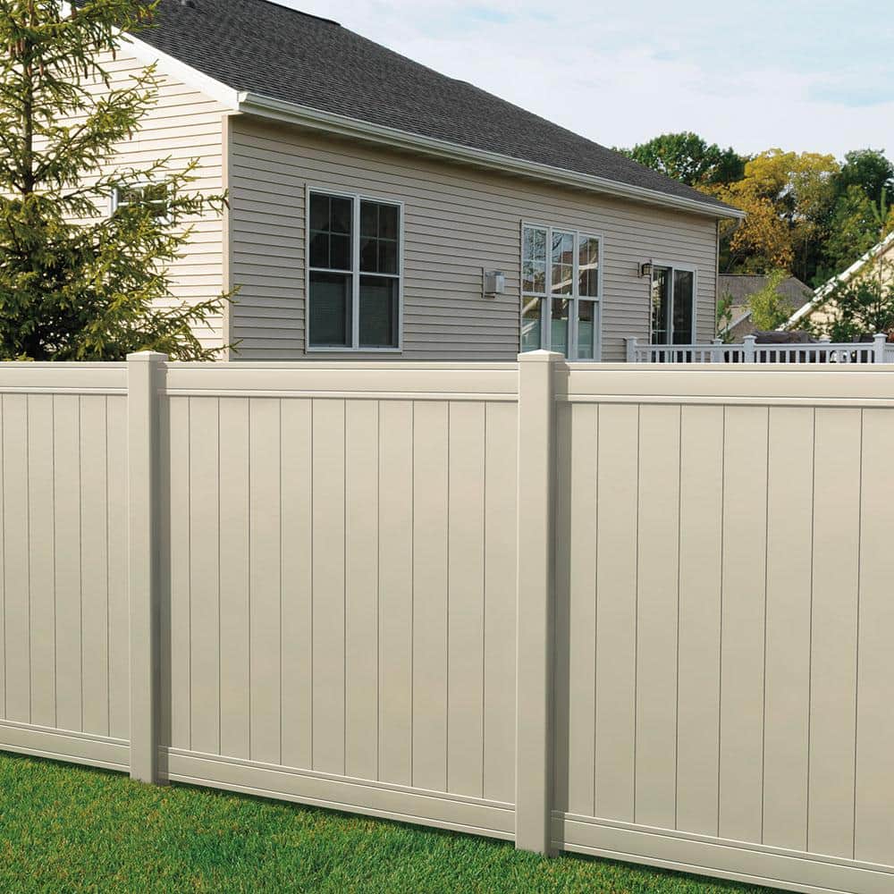 Veranda 5 in. x 5 in. Tan Vinyl External Pyramid Fence Post Cap