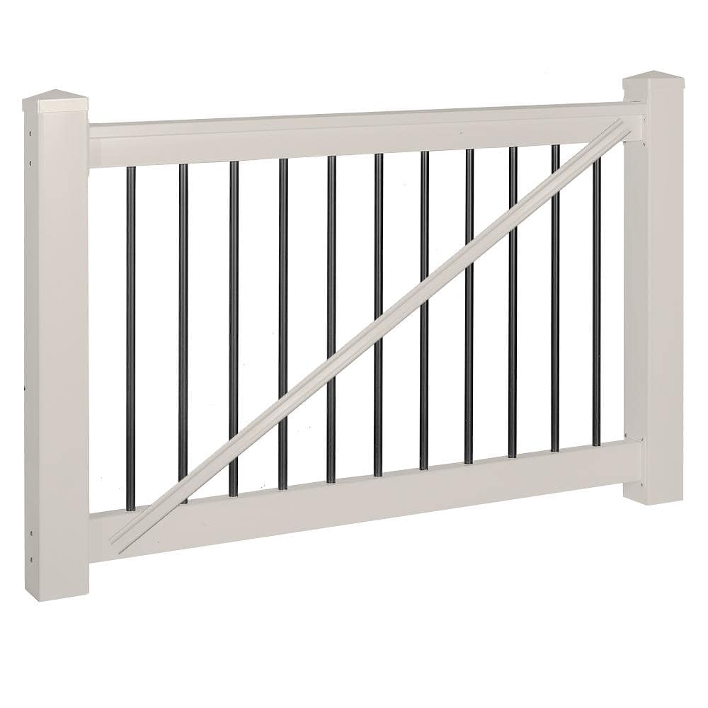 Weatherables Bellaire 3.5 ft. H x 5 ft. W Tan Vinyl Railing Gate Kit