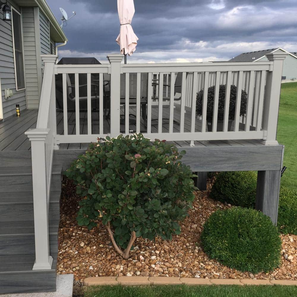 Weatherables Vanderbilt 3.5 ft. H x 8 ft. W Tan Vinyl Stair Railing Kit