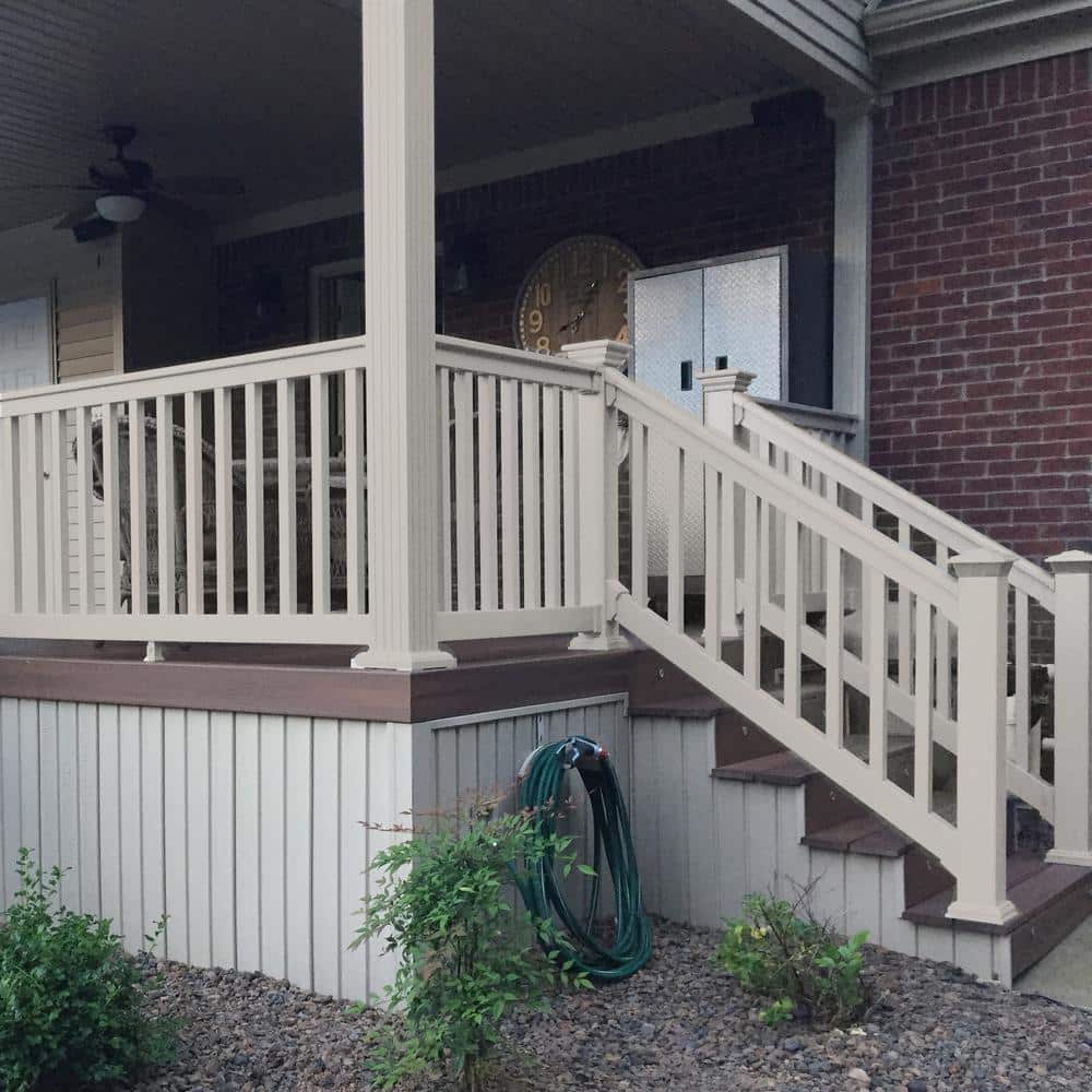 Weatherables Vanderbilt 3.5 ft. H x 8 ft. W Tan Vinyl Stair Railing Kit