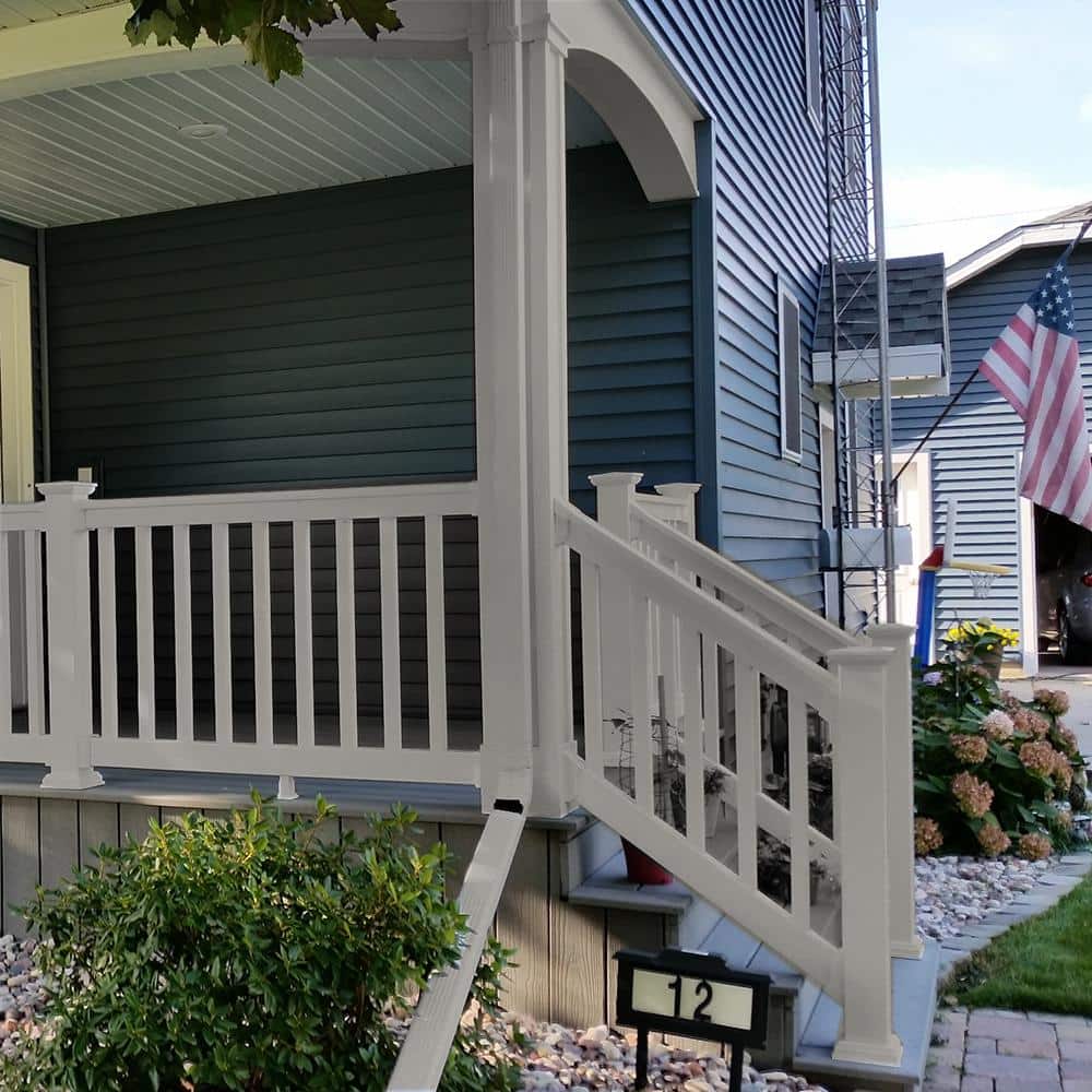 Weatherables Vanderbilt 3.5 ft. H x 8 ft. W Tan Vinyl Stair Railing Kit