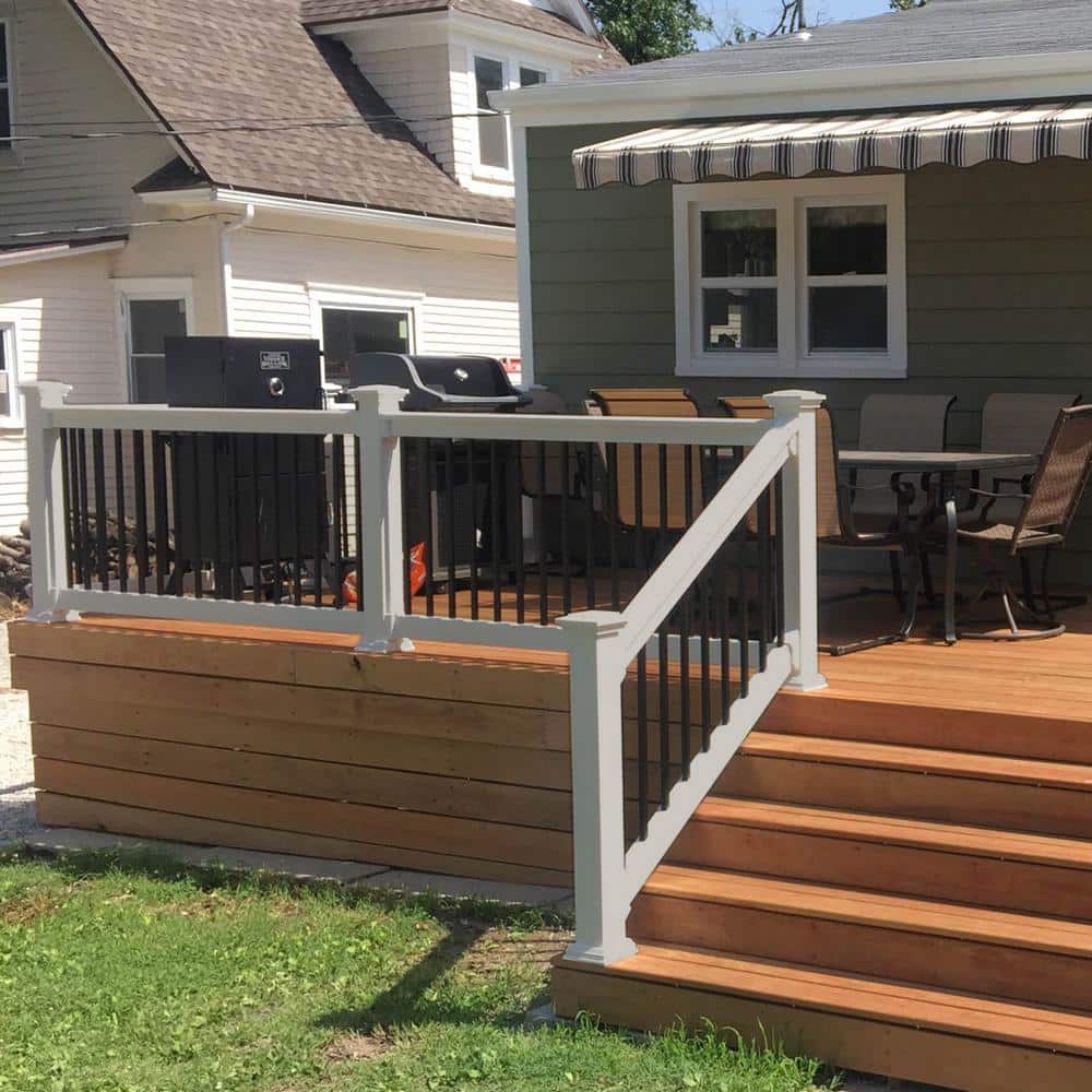 Weatherables Vilano 3 ft. x H 8 ft. W Vinyl Tan Stair Railing Kit