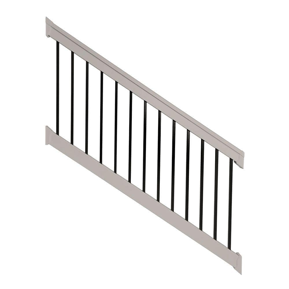 Weatherables Vilano 3 ft. x H 8 ft. W Vinyl Tan Stair Railing Kit
