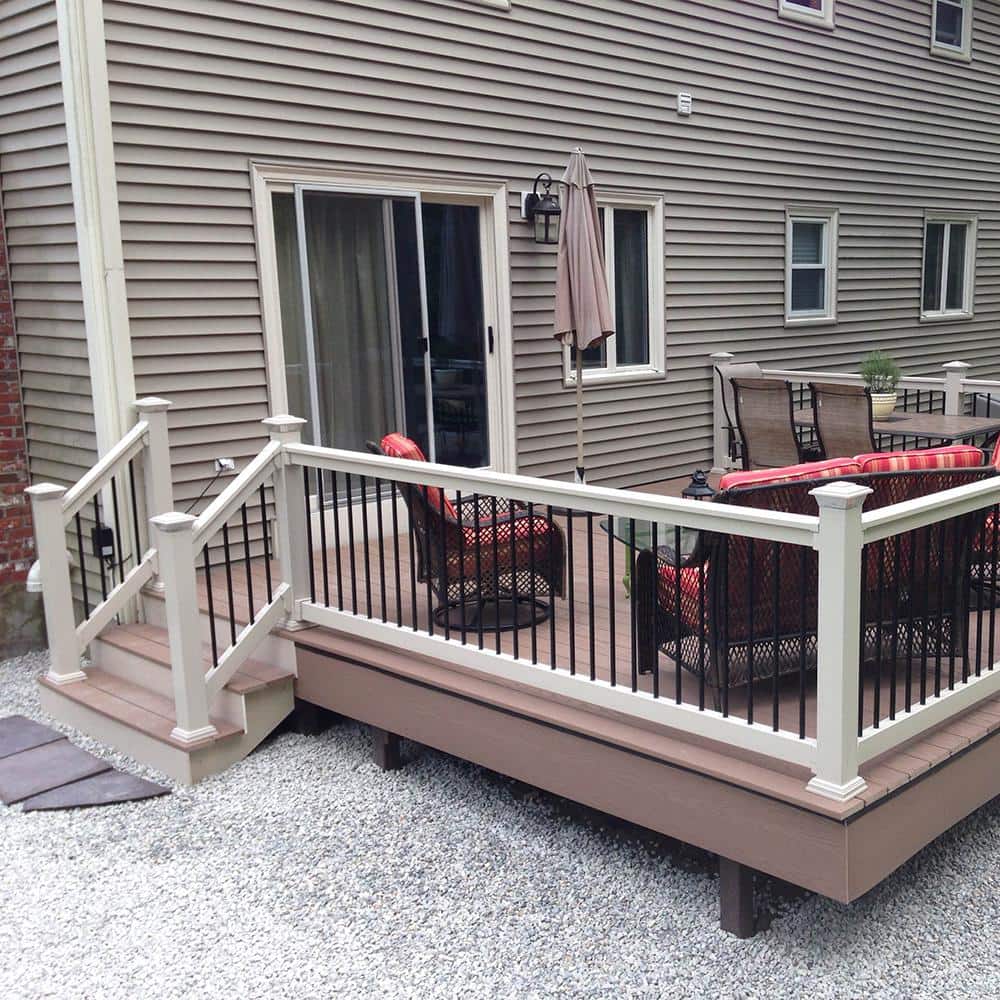 Weatherables Vilano 3 ft. x H 8 ft. W Vinyl Tan Stair Railing Kit