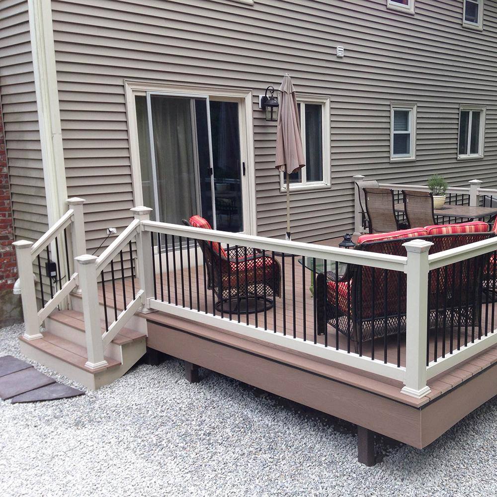 Weatherables Vilano 3.5 ft. H x 8 ft. W Vinyl Tan Stair Railing Kit