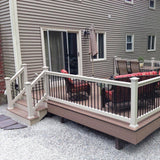 Weatherables Vilano 3.5 ft. H x 8 ft. W Vinyl Tan Stair Railing Kit
