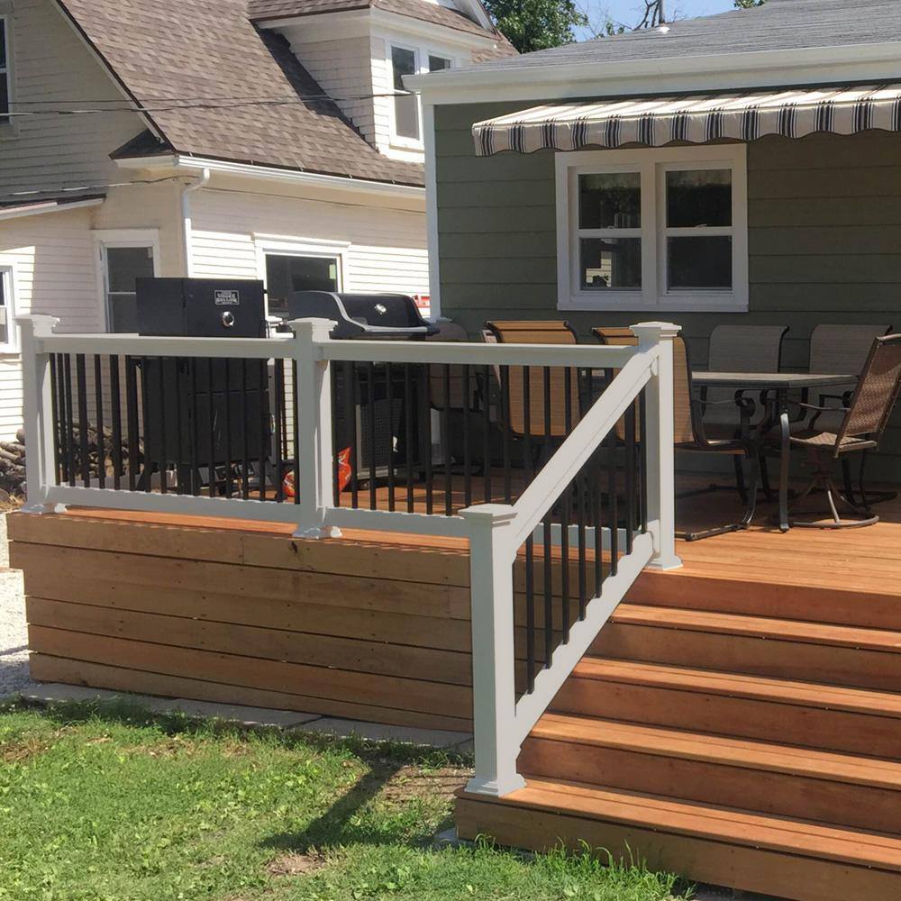 Weatherables Vilano 3.5 ft. H x 8 ft. W Vinyl Tan Stair Railing Kit