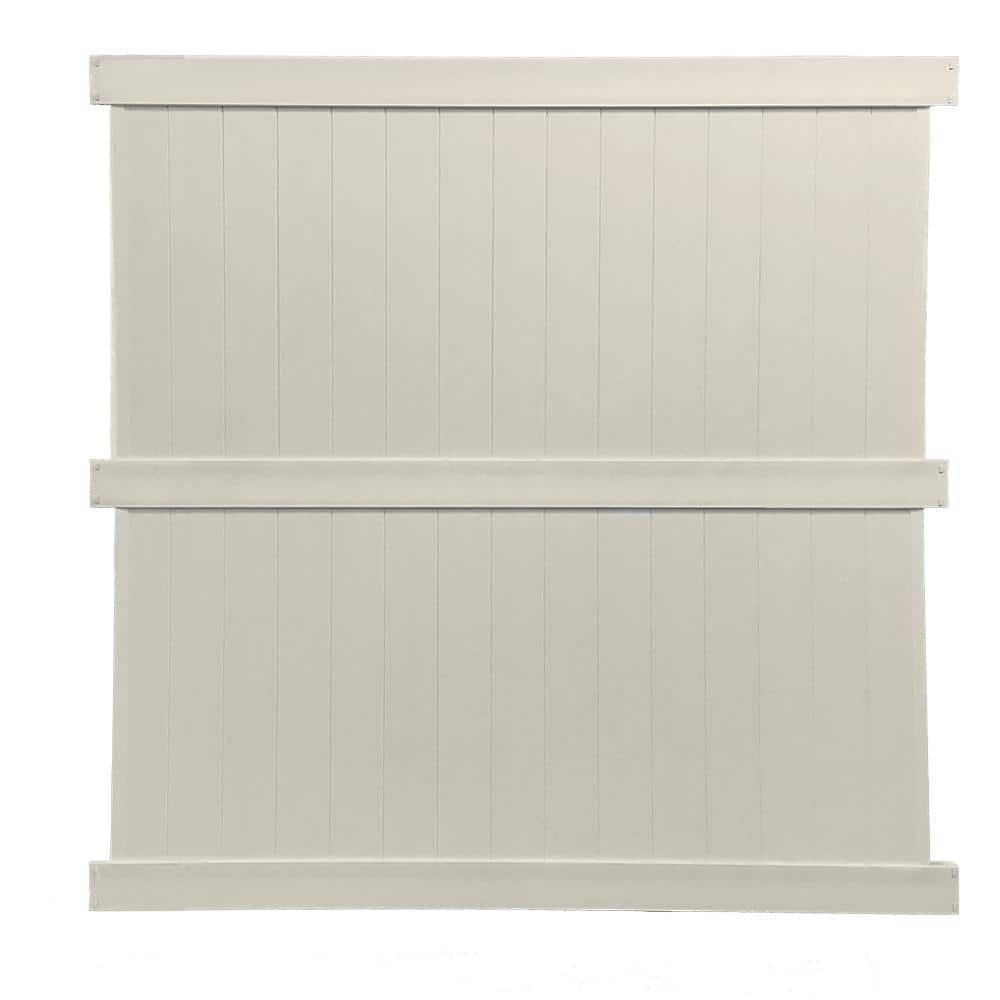 Weatherables Augusta 8 ft. H x 8 ft. W Tan Vinyl Privacy Fence Panel Kit