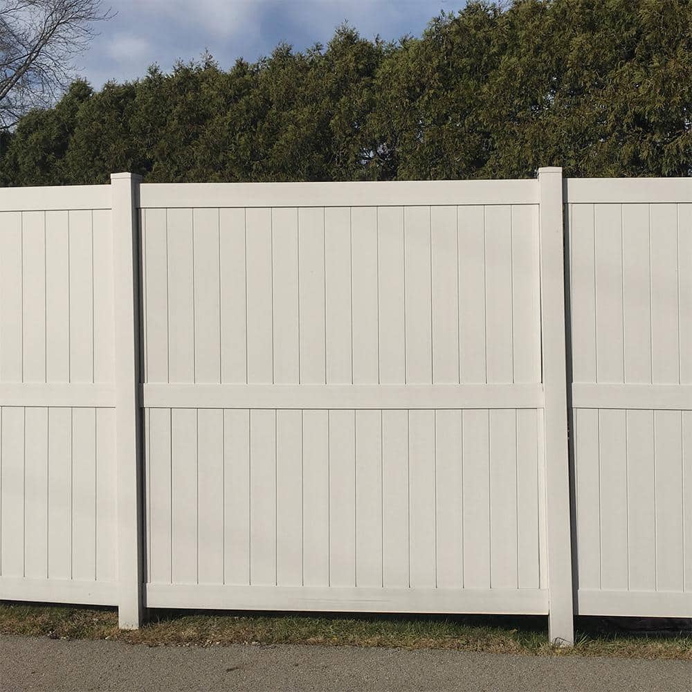 Weatherables Augusta 8 ft. H x 8 ft. W Tan Vinyl Privacy Fence Panel Kit