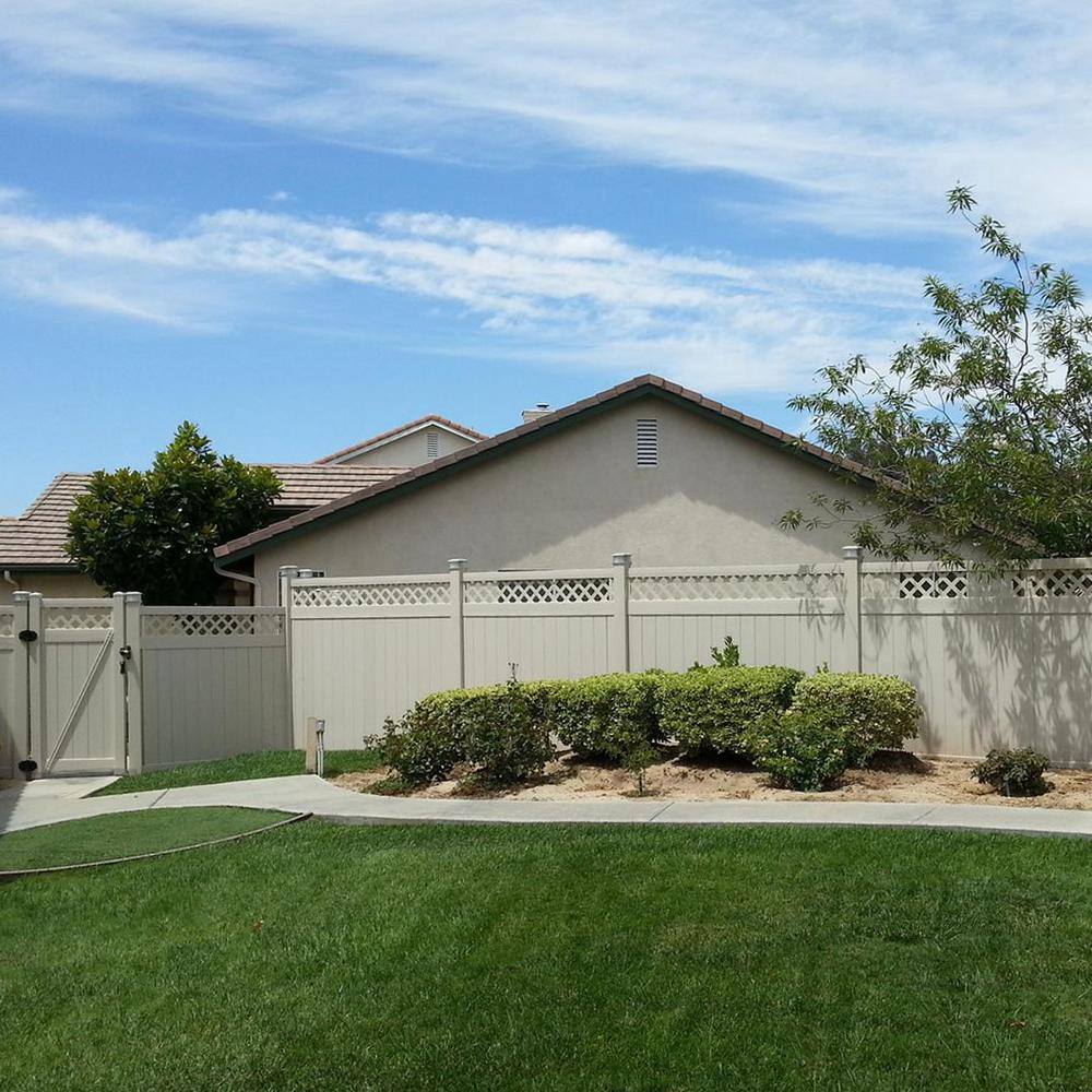 Weatherables Ashton 7 ft. H x 8 ft. W Tan Vinyl Privacy Fence Panel Kit