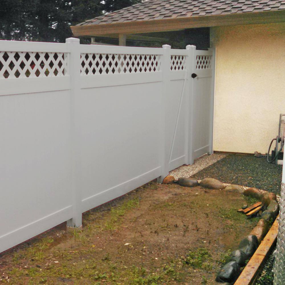 Weatherables Ashton 7 ft. H x 8 ft. W Tan Vinyl Privacy Fence Panel Kit