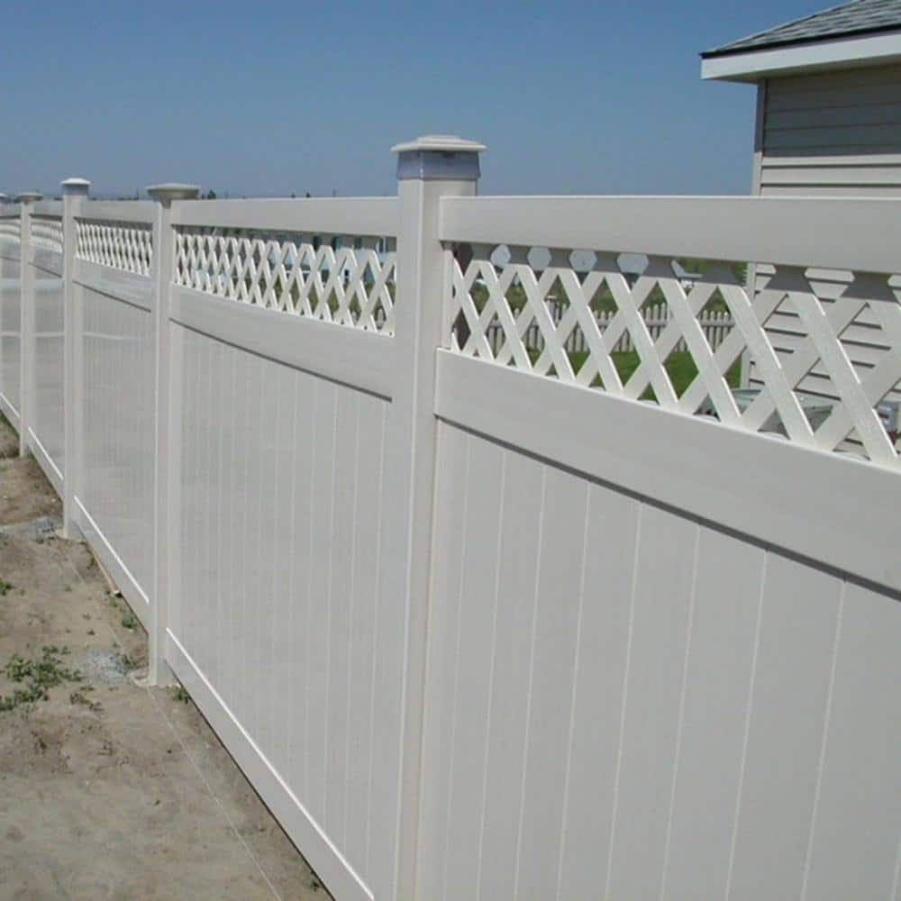 Weatherables Ashton 7 ft. H x 8 ft. W Tan Vinyl Privacy Fence Panel Kit