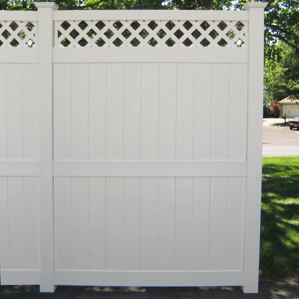 Weatherables Ashton 8 ft. H x 8 ft. W Tan Vinyl Privacy Fence Panel Kit